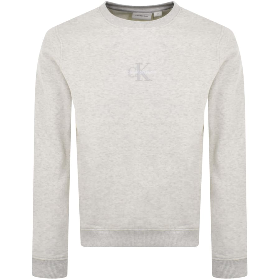Calvin Klein Jeans Monologo Sweatshirt Ivory Mainline Menswear Denmark